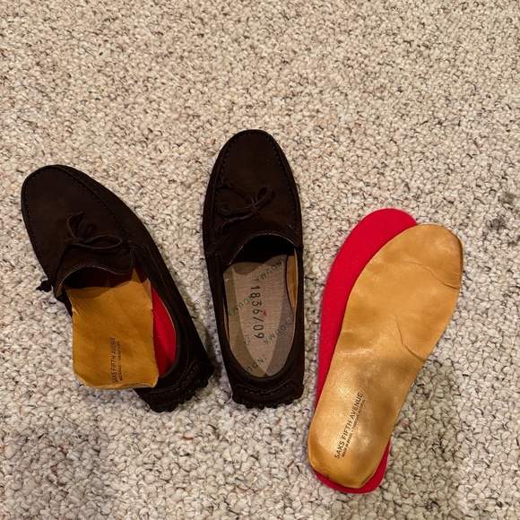 Saks Fifth Avenue Leather Driving Loafer Men Size 9